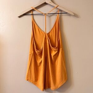 Lululemon Modal-Silk Yoga Tank Top 4 XS/S Yellow T-Back Racerback Tie Back